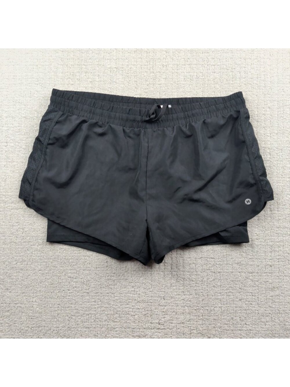 Reebok RBX Women's L Black Running Shorts Inner Brief X-DRI Running Gym Hike